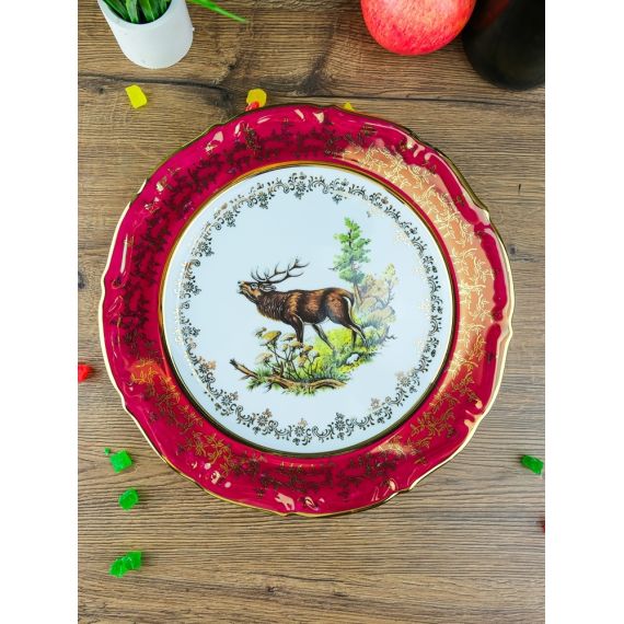 Набор из 6-ти тарелок Охота красная 27 см, серия Мария Тереза, Repast, фото , изображение 3