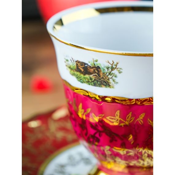 Набор кофейных пар Охота красная, серия Мария Тереза, Repast, фото , изображение 8