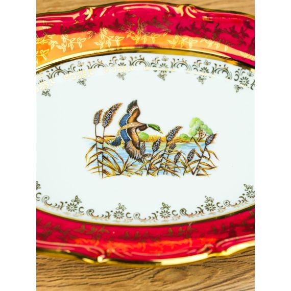 Блюдо овальное Охота красная 28 см, серия Мария Тереза, Repast, фото , изображение 6