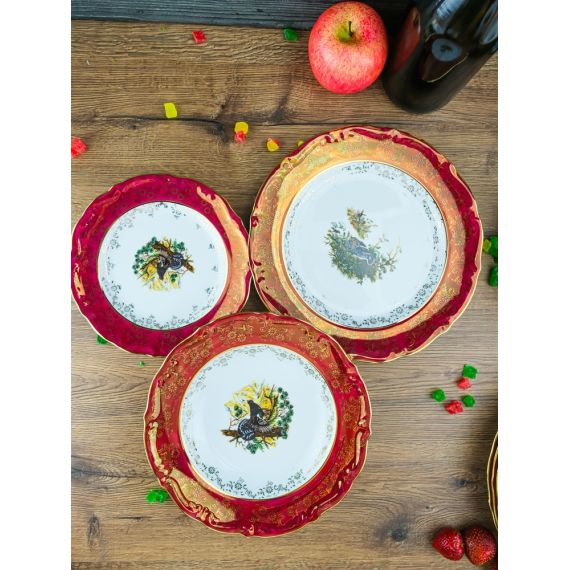 Набор из 18-ти тарелок Охота красная, серия Мария Тереза, Repast, фото , изображение 7