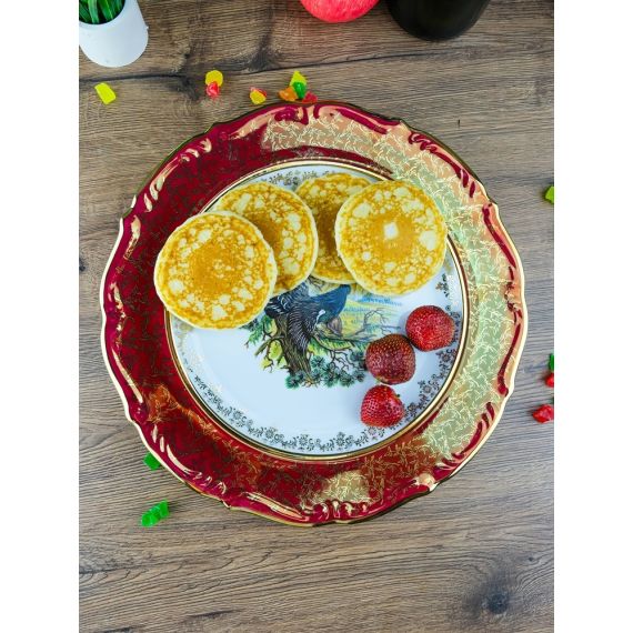 Блюдо круглое Охота красная 32 см, серия Мария Тереза, Repast, фото , изображение 2