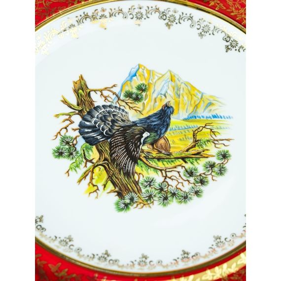 Блюдо круглое Охота красная 32 см, серия Мария Тереза, Repast, фото , изображение 3