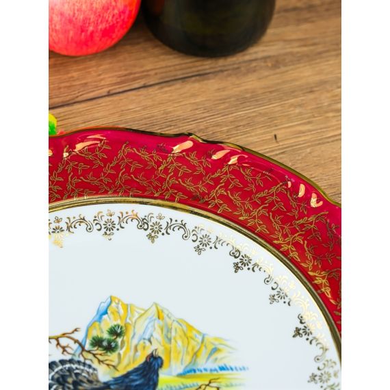 Блюдо круглое Охота красная 32 см, серия Мария Тереза, Repast, фото , изображение 4