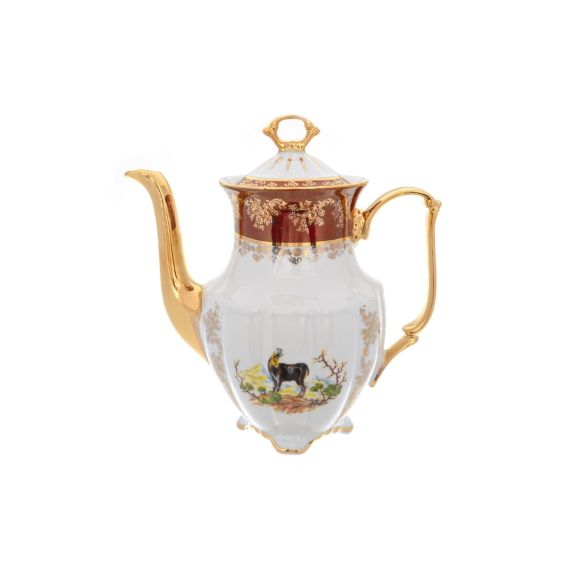 Кофейный сервиз на 6 персон Охота красная, серия Мария Тереза, 15 предметов, Repast, фото , изображение 2