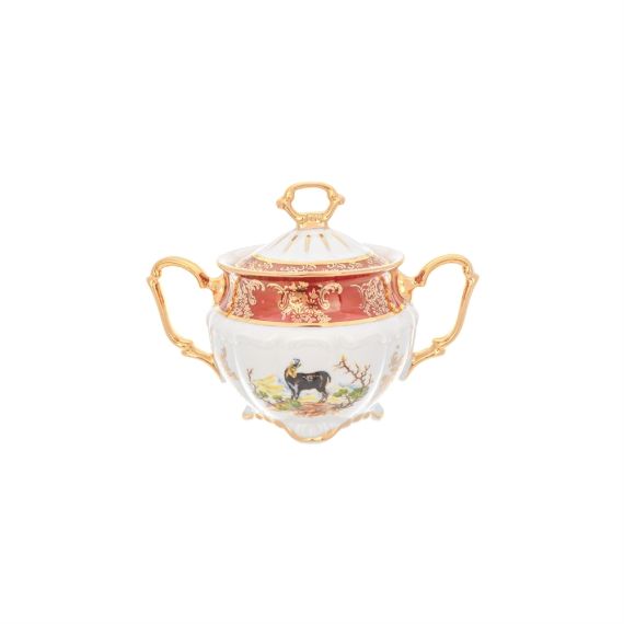 Кофейный сервиз на 6 персон Охота красная, серия Мария Тереза, 15 предметов, Repast, фото , изображение 4