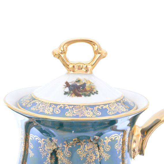 Кофейный сервиз на 6 персон Охота зеленая, серия Мария Тереза, 15 предметов, Repast, фото , изображение 3