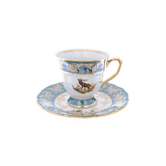 Кофейный сервиз на 6 персон Охота зеленая, серия Мария Тереза, 15 предметов, Repast, фото , изображение 6