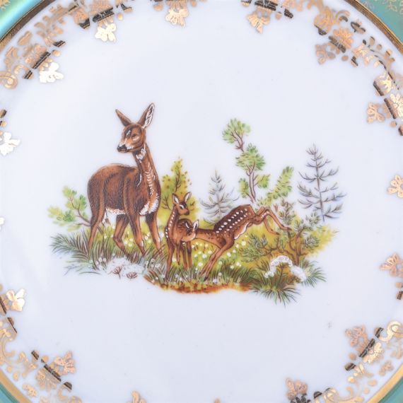 Набор из 6-ти тарелок Охота зеленая 21 см, серия Мария Тереза, Repast, фото , изображение 2