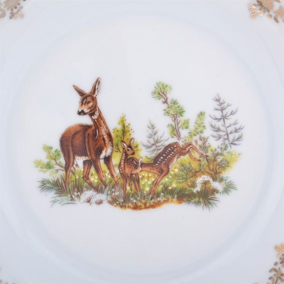 Набор из 6-ти тарелок глубоких Охота зеленая 23 см, серия Мария Тереза, Repast, фото , изображение 2