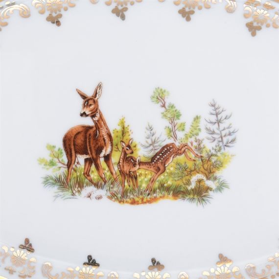 Блюдо овальное Охота зеленая 29 см, серия Мария Тереза, Repast, фото , изображение 2