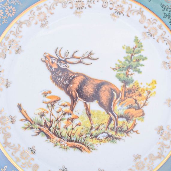 Набор из 6-ти тарелок Охота зеленая 19 см, серия Мария Тереза, Repast, фото , изображение 2