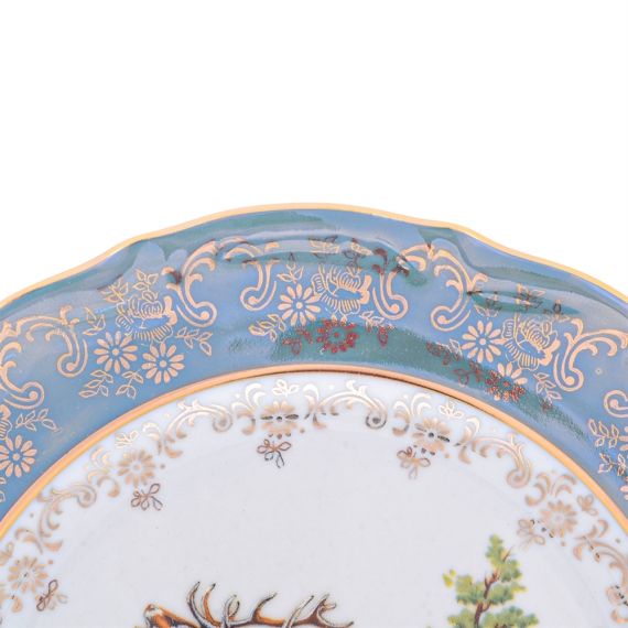 Набор из 6-ти тарелок Охота зеленая 19 см, серия Мария Тереза, Repast, фото , изображение 3