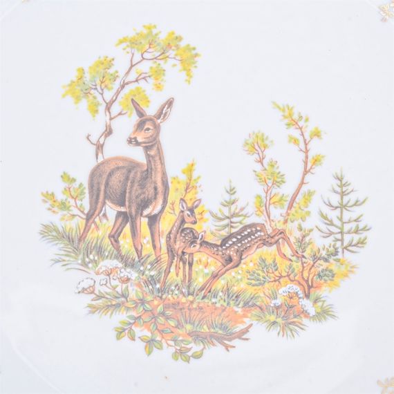 Блюдо круглое Охота зеленая 33 см, серия Мария Тереза, Repast, фото , изображение 2