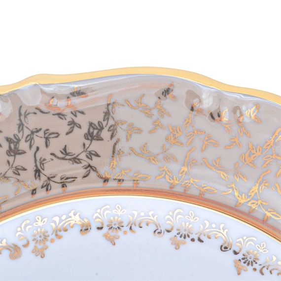 Блюдо круглое Бежевый лист 33 см, серия Мария Тереза, Repast, фото , изображение 2