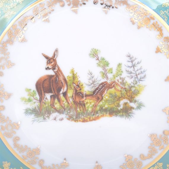 Набор из 18-ти тарелок Охота зеленая, серия Мария Тереза, Repast, фото , изображение 2