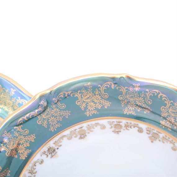 Набор из 18-ти тарелок Охота зеленая, серия Мария Тереза, Repast, фото , изображение 3