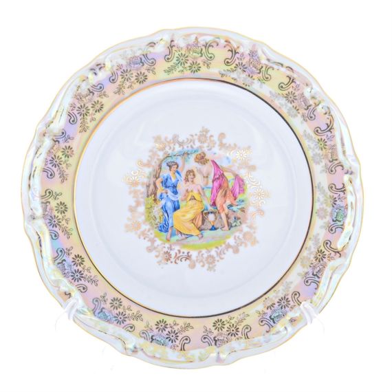 Набор из 6-ти тарелок Мадонна 25 см, перламутр, серия Мария Тереза, Repast, фото , изображение 16