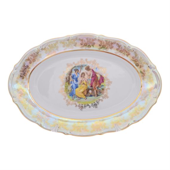 Блюдо овальное Мадонна 38 см, перламутр, серия Мария Тереза, Repast, фото , изображение 9