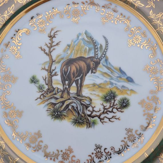 Набор из 6-ти тарелок Охота зеленая 21 см, серия Мария Тереза, Repast, фото , изображение 2