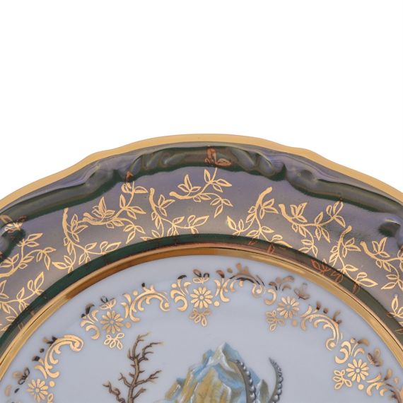 Набор из 6-ти тарелок Охота зеленая 21 см, серия Мария Тереза, Repast, фото , изображение 3