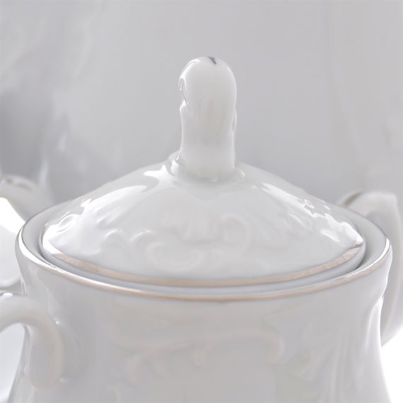 Кофейный сервиз на 6 персон Rococo с платиновой полосой, 15 предметов, Repast, фото , изображение 2