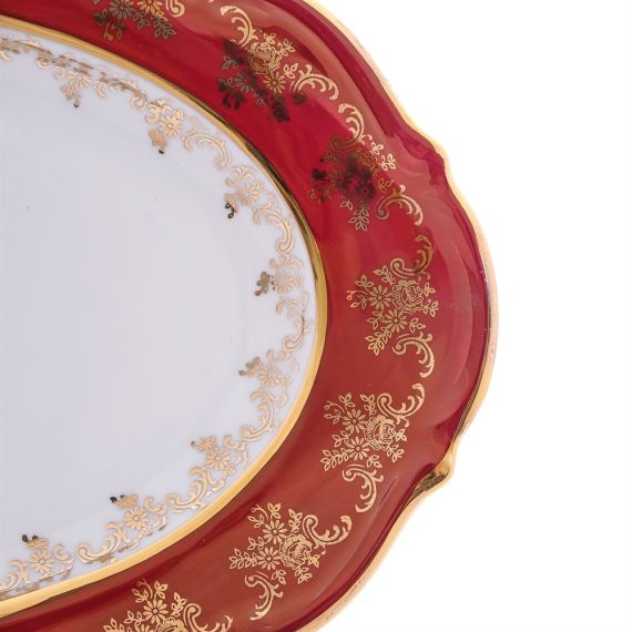 Блюдо овальное Охота красная 38 см, серия Мария Тереза, Repast, фото , изображение 6