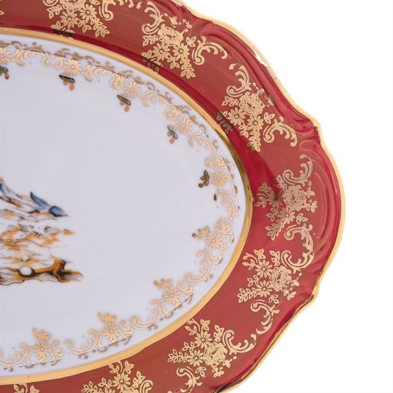 Блюдо овальное Охота красная 28 см, серия Мария Тереза, Repast, фото , изображение 7