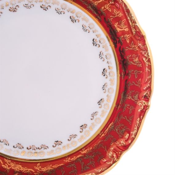Набор  из 6-ти глубоких тарелок Красный лист 23 см, серия Мария Тереза, Repast, фото , изображение 2