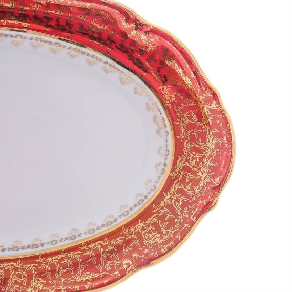Блюдо овальное Красный лист 38 см, серия Мария Тереза, Repast, фото , изображение 2