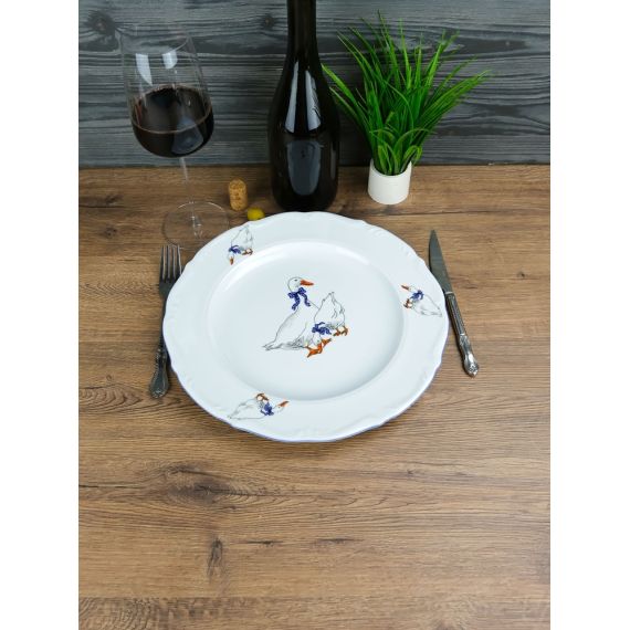 Блюдо круглое 32 см Гуси, Repast, фото , изображение 15