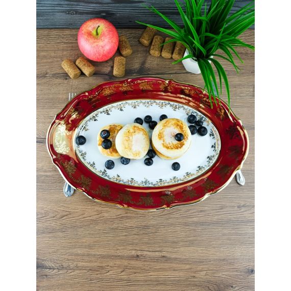 Блюдо овальное Охота красная 38 см, серия Мария Тереза, Repast, фото , изображение 4