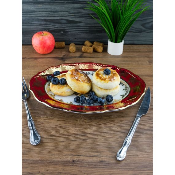 Блюдо овальное Охота красная 28 см, серия Мария Тереза, Repast, фото , изображение 2