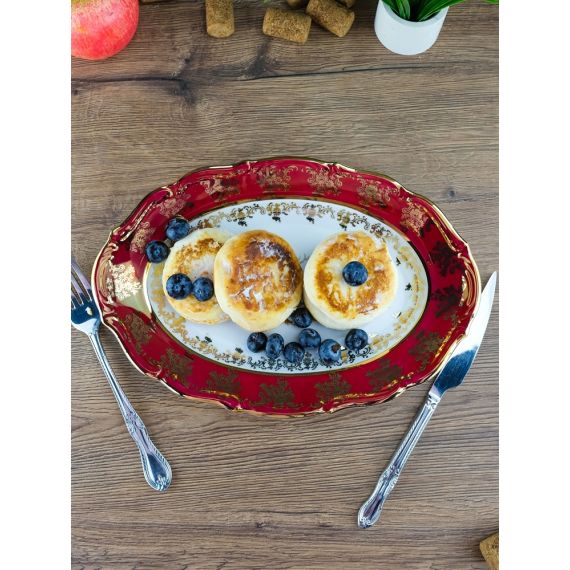 Блюдо овальное Охота красная 28 см, серия Мария Тереза, Repast, фото , изображение 3