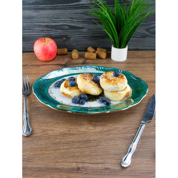 Блюдо овальное Охота зеленая 29 см, серия Мария Тереза, Repast, фото , изображение 2