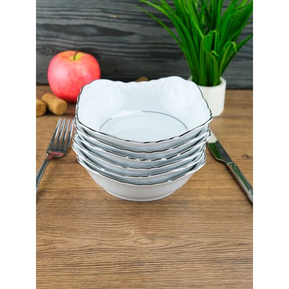 Набор из 6-ти салатников Rococo с платиновой полосой 17 см, Repast, фото , изображение 15