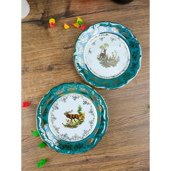 Набор из 6-ти тарелок Охота зеленная 17 см, серия Мария Тереза, Repast, фото , изображение 2
