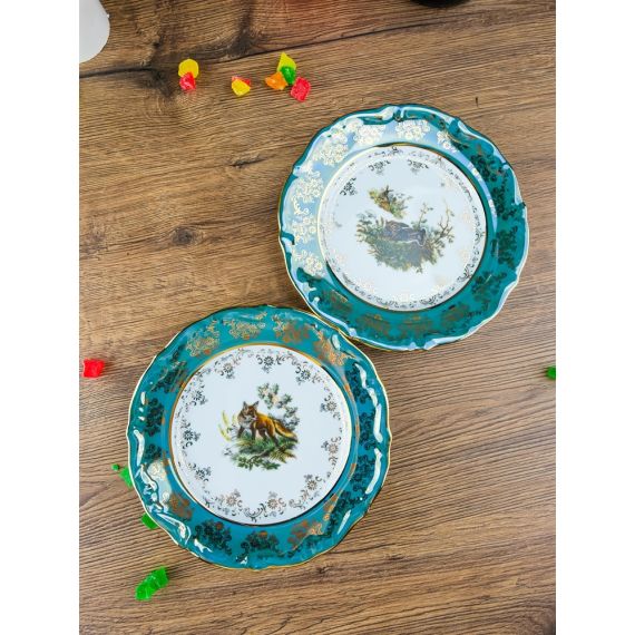 Набор из 6-ти тарелок Охота зеленная 17 см, серия Мария Тереза, Repast, фото , изображение 5