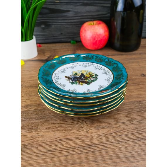 Набор из 6-ти тарелок Охота зеленная 17 см, серия Мария Тереза, Repast, фото , изображение 6