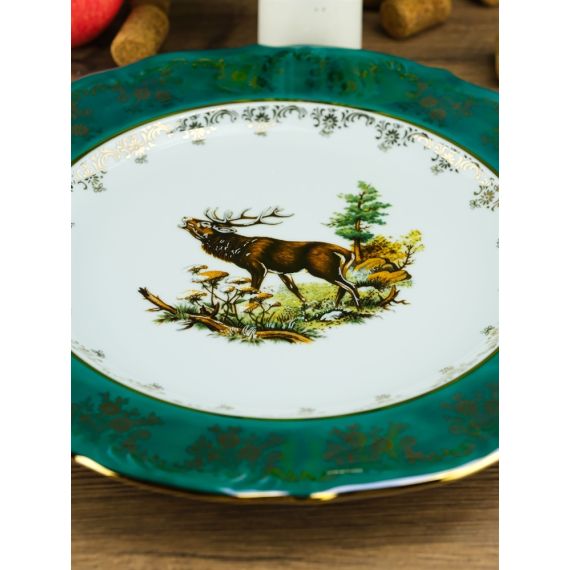 Блюдо круглое Охота зеленая 33 см, серия Мария Тереза, Repast, фото , изображение 7