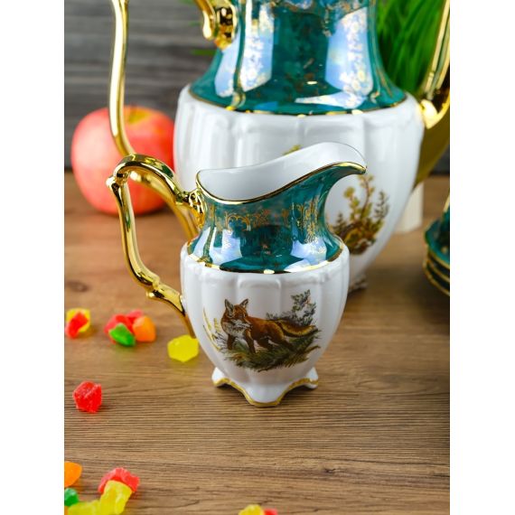 Кофейный сервиз на 6 персон Охота зеленая, серия Мария Тереза, 15 предметов, Repast, фото , изображение 12