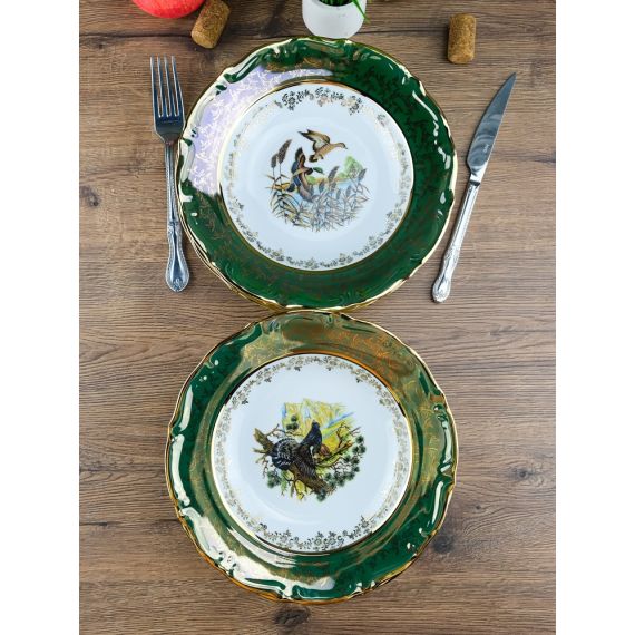 Набор из 6-ти глубоких тарелок Охота зеленая 22,5 см, серия Мария Тереза, Repast, фото , изображение 5
