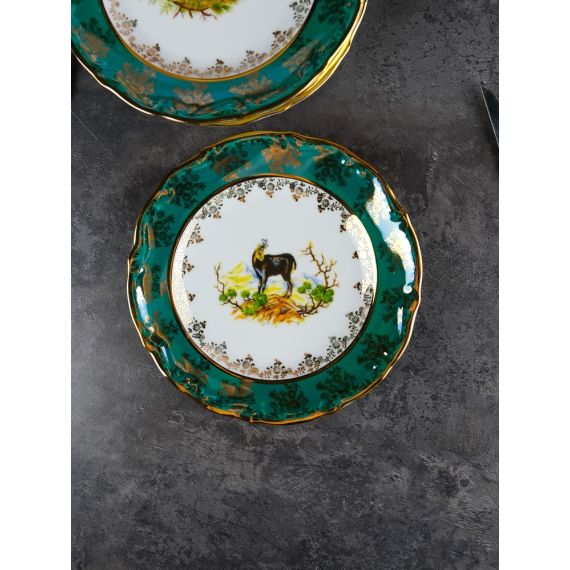 Набор из 6-ти тарелок Охота зеленая 19 см, серия Мария Тереза, Repast, фото , изображение 13