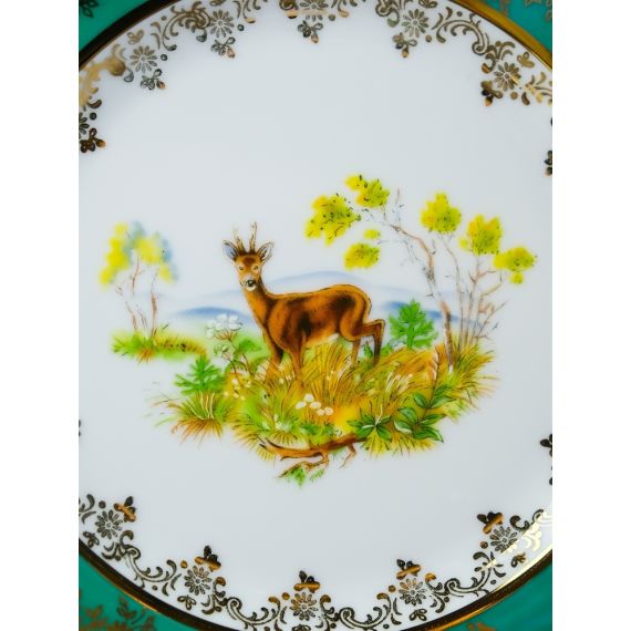 Набор из 6-ти тарелок Охота зеленая 19 см, серия Мария Тереза, Repast, фото , изображение 4