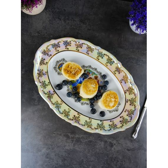 Блюдо овальное Мадонна 38 см, перламутр, серия Мария Тереза, Repast, фото , изображение 13