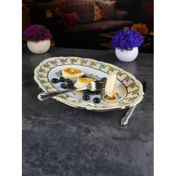 Блюдо овальное Мадонна 38 см, перламутр, серия Мария Тереза, Repast, фото , изображение 14