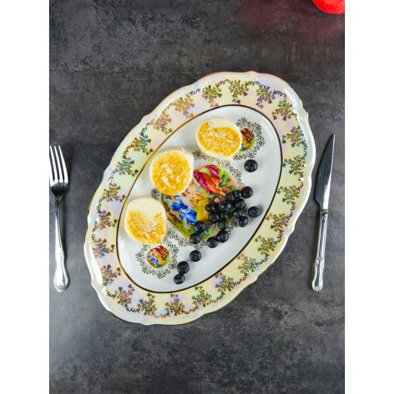 Блюдо овальное Мадонна 38 см, перламутр, серия Мария Тереза, Repast, фото , изображение 15