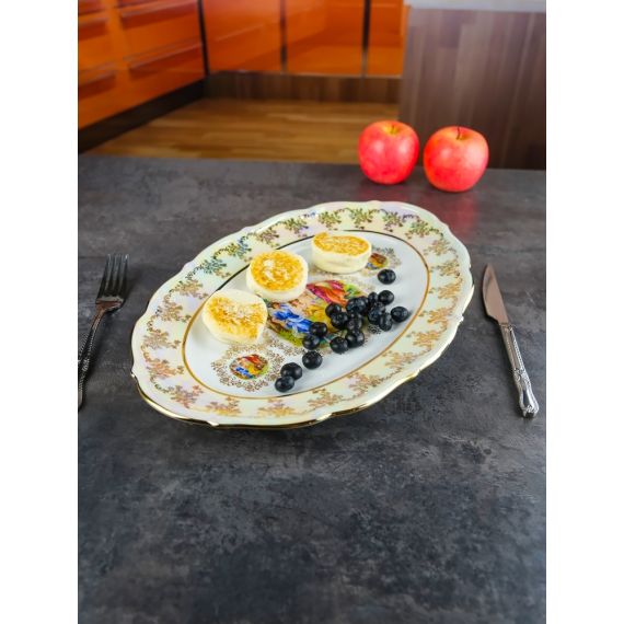 Блюдо овальное Мадонна 38 см, перламутр, серия Мария Тереза, Repast, фото , изображение 16