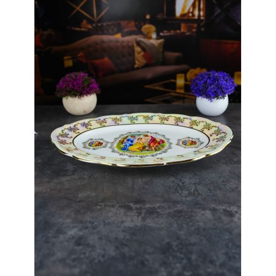 Блюдо овальное Мадонна 38 см, перламутр, серия Мария Тереза, Repast, фото , изображение 17