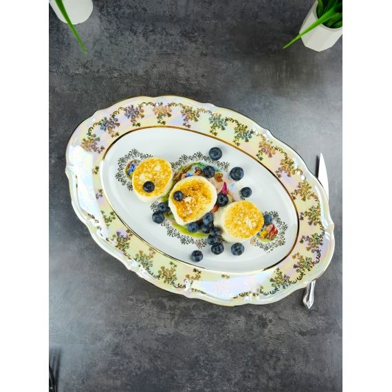 Блюдо овальное Мадонна 38 см, перламутр, серия Мария Тереза, Repast, фото , изображение 21