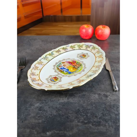 Блюдо овальное Мадонна 38 см, перламутр, серия Мария Тереза, Repast, фото , изображение 22